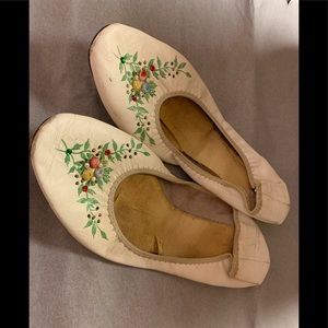 Vintage Jeweled Leather Slippers